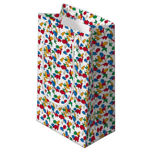 Dinosaurs - Primary Black Outline White Background Small Gift Bag