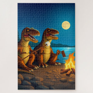 Dinosaurs roasting marshmallows jigsaw puzzle