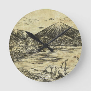 Dinosaurs Round Clock