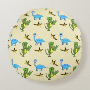 Dinosaurs Round Throw Pillow