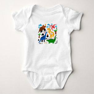Dinosaurs seamless pattern baby bodysuit