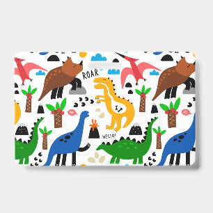 Dinosaurs seamless pattern ID badge