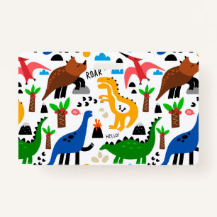 Dinosaurs seamless pattern ID badge