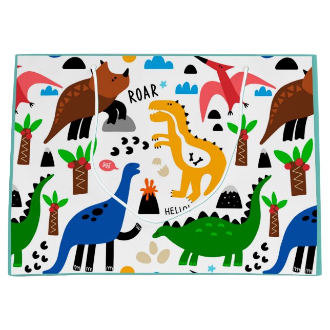 Dinosaurs seamless pattern  large gift bag (Front)