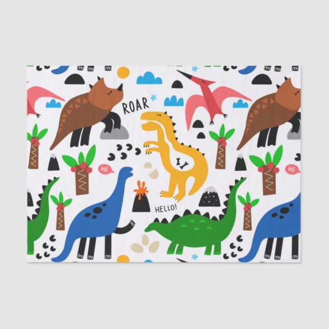 Dinosaurs seamless pattern tissue paper (Front)