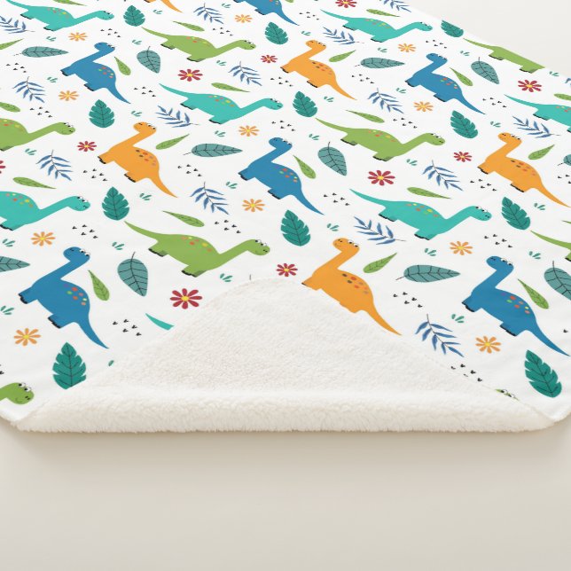 Dinosaurs! Sherpa Blanket (3/4)