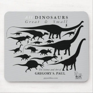Dinosaurs Silhouettes Mousepad Gregory Paul