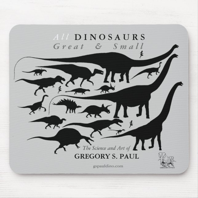 Dinosaurs Silhouettes Mousepad Gregory Paul (Front)