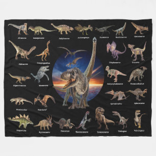 Dinosaurs: The Jurassic Age Black Fleece Blanket