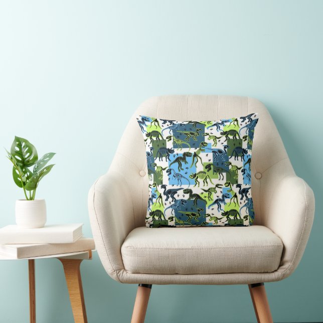 Dinosaurs! Throw Pillow (Chair)