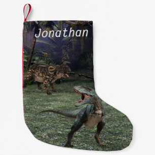Dinosaurs Tyrannosaurus T-rex Jungle Small Christmas Stocking