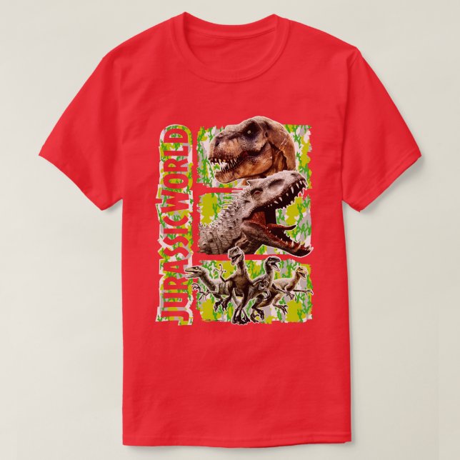 Dinosaurs Unleashed TRex Indominus Rex and Velocir T-Shirt (Design Front)