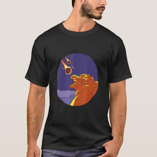 Dinosaurs Watching Their Own Extinction  Comet Fal T-Shirt (Front)