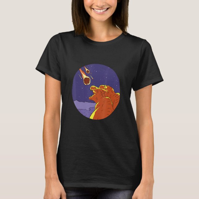 Dinosaurs Watching Their Own Extinction  Comet Fal T-Shirt (Front)