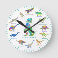 Dinosaurs with names colourful Personalised Teal
