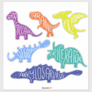 Dinosaurs with Names Sticker