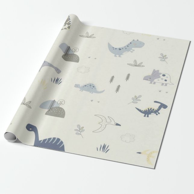 Dinosaurs wrapping gift paper for kids  (Unrolled)