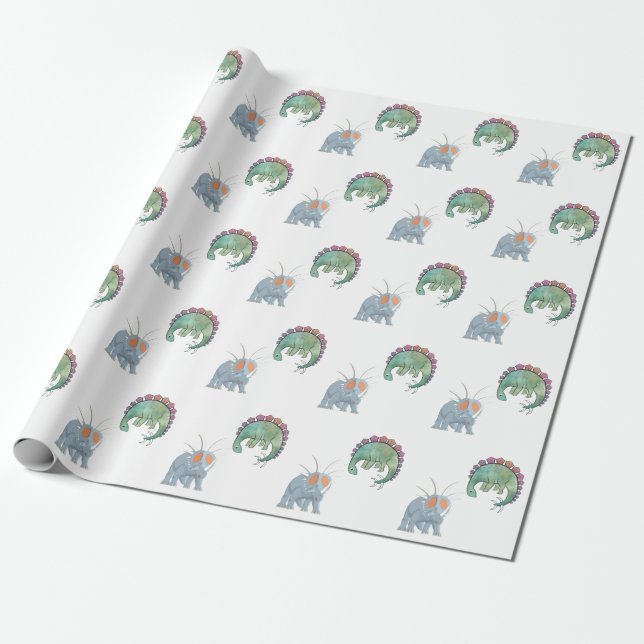 Dinosaurs Wrapping Paper (Unrolled)