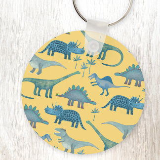 Dinosaurs Yellow Key Ring