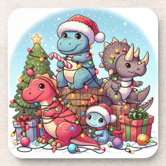 Dinosaurus Christmas ,  Coaster (Front)