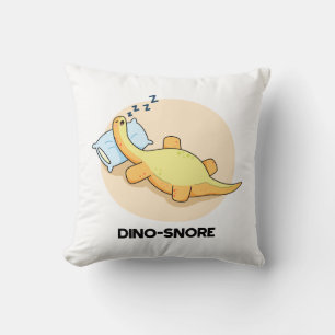 Dinosnore Funny Sleeping Dinosaur Pun  Cushion