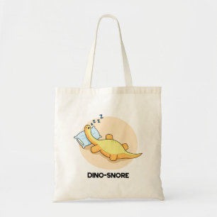 Dinosnore Funny Sleeping Dinosaur Pun  Tote Bag