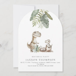 Dinosuar Arched Birthday Party Invitation