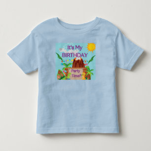 Dinosuar Volcano Boy Birthday Party  Toddler T-Shirt
