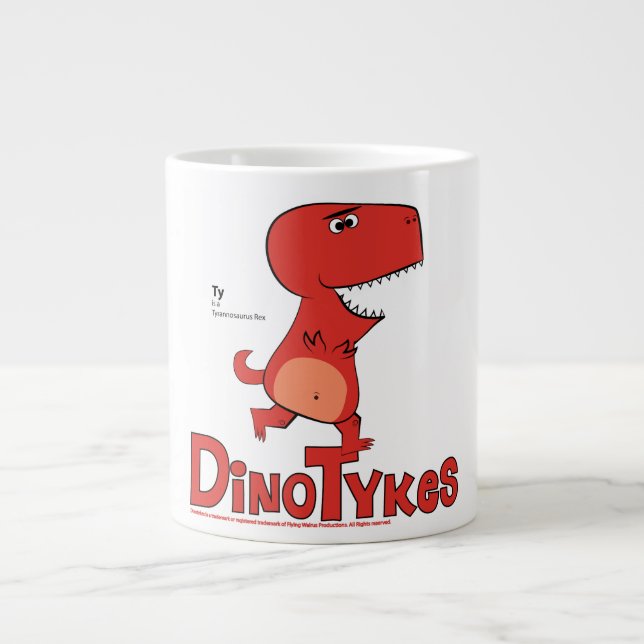 Dinotykes Ty is a Tyrannosaurus Rex Large Coffee Mug (Front)