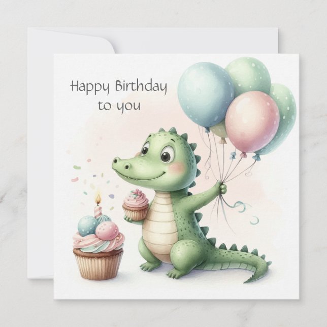 dinozaur birthday Personalize Custom Card (Front)
