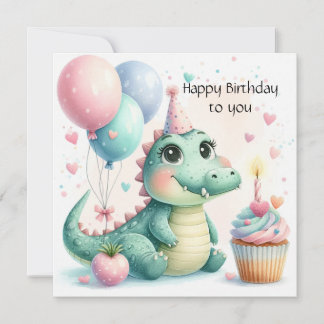 Dinozaur birthday Personalize Custom card