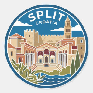Diocletian's Palace Croatia Classic Round Sticker