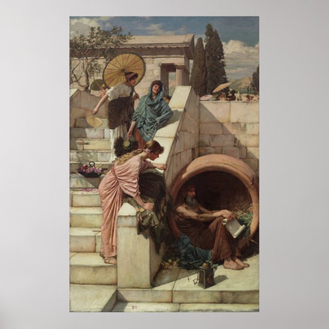 Diogenes by John William Waterhouse Poster (Front)