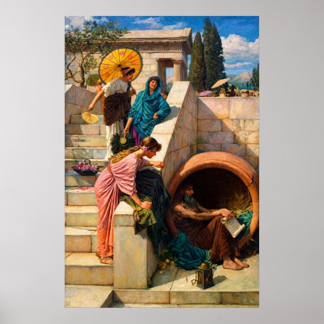 Diogenes by John William Waterhouse  Poster (Front)
