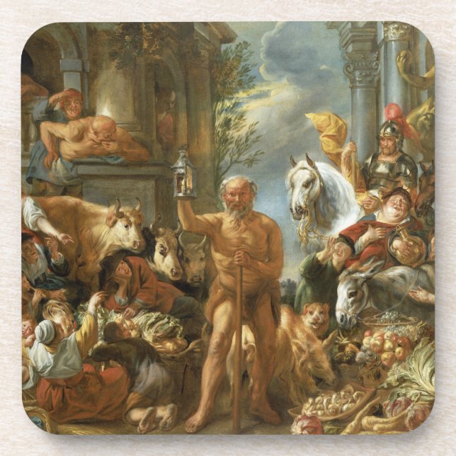 Diogenes Searching for an Honest Man, c.1650-55 (o Coaster (Front)
