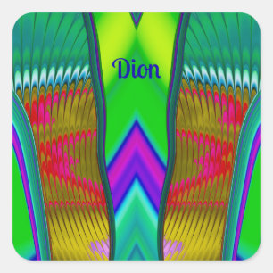 DION ~ Multicoloured 3D ~ Square Sticker