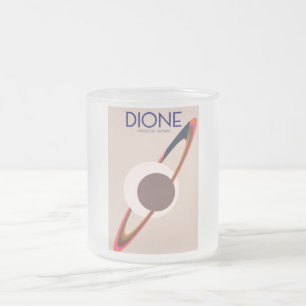 Dione - Moon Of Saturn Space Art Frosted Glass Coffee Mug