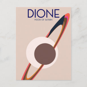 Dione - Moon Of Saturn Space Art Postcard