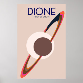 Dione - Moon Of Saturn Space Art Poster