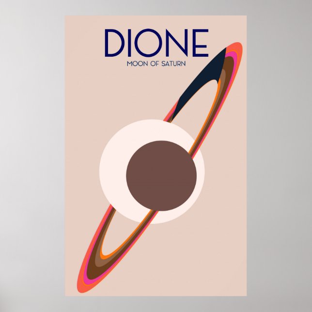 Dione - Moon Of Saturn Space Art Poster (Front)