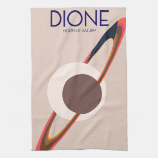 Dione - Moon Of Saturn Space Art Tea Towel