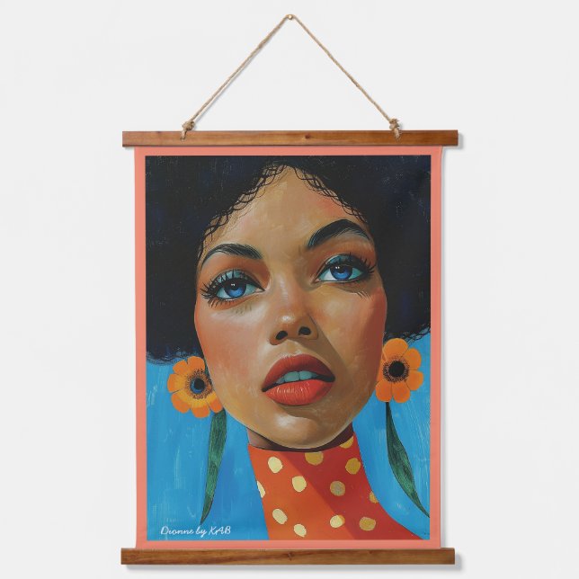 Dionne by KAB Wood Topped Wall Tapestry (Front)