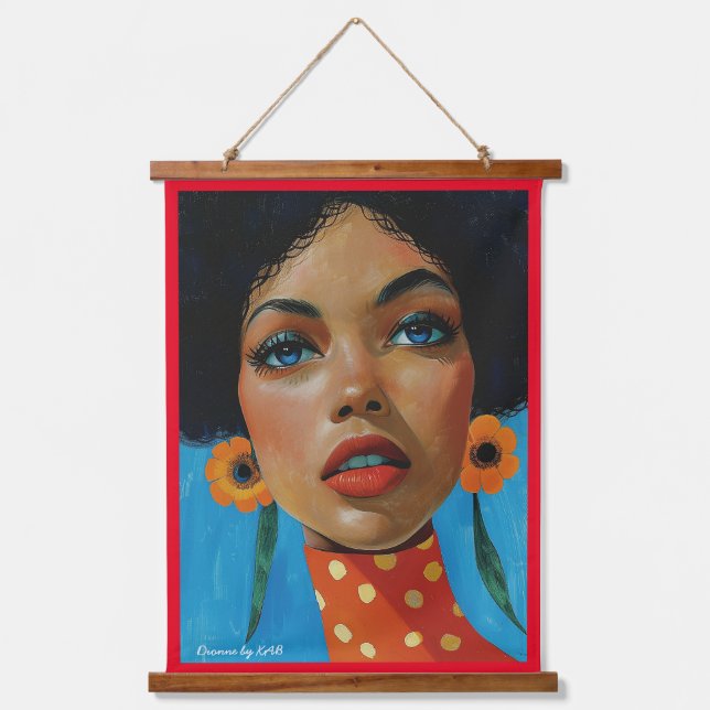 Dionne by KAB Wood Topped Wall Tapestry (Front)