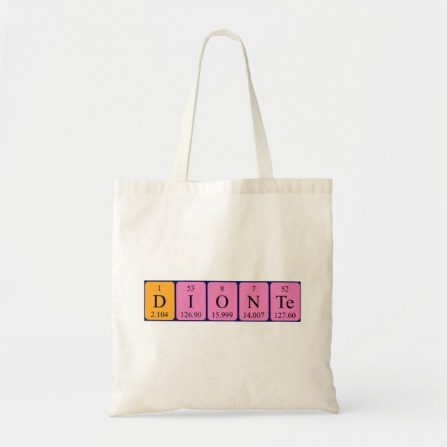 Dionte periodic table name tote bag (Front)