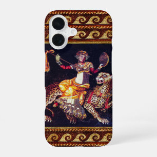 DIONYSOS WITH A SPEAR RIDING LEOPARD Greek Mosaic  iPhone 16 Case