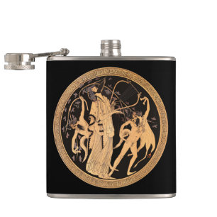 Dionysus and the Satyrs Hip Flask