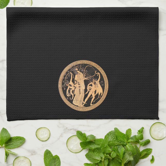 Dionysus and the Satyrs Tea Towel (Folded)
