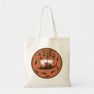 Dionysus Cup: Greek God on Ship w Vines & Dolphins Tote Bag