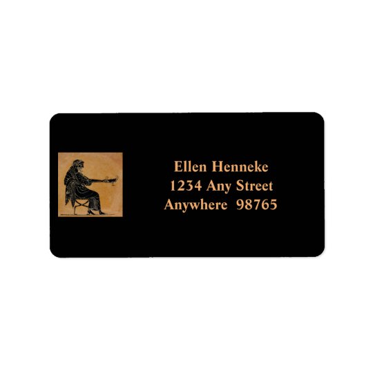 Dionysus with Wine Cup Address Label