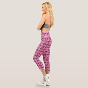 Diorlacroix Pink Medusa Designer Capri Leggings